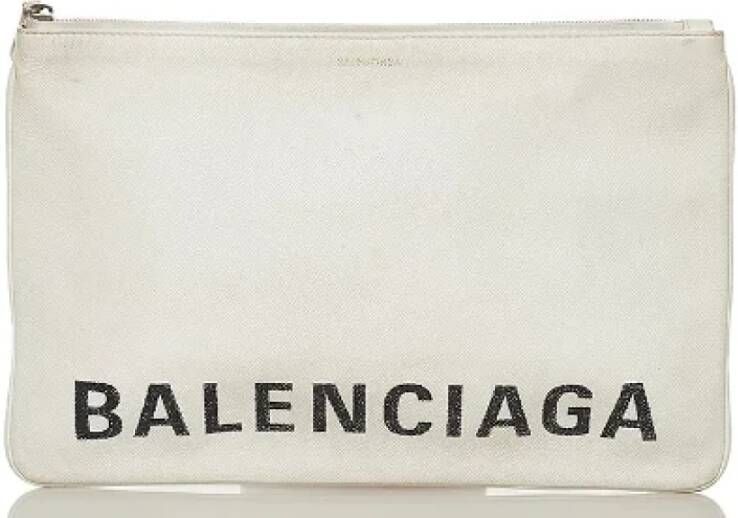 Balenciaga Vintage Pre-owned Leather clutches Wit Dames