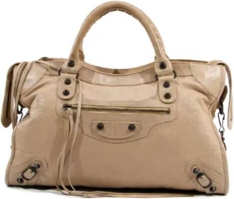 Balenciaga Vintage Pre-owned Leather handbags Beige Dames