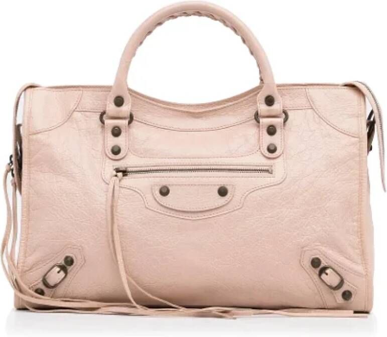 Balenciaga Vintage Pre-owned Leather handbags Beige Dames