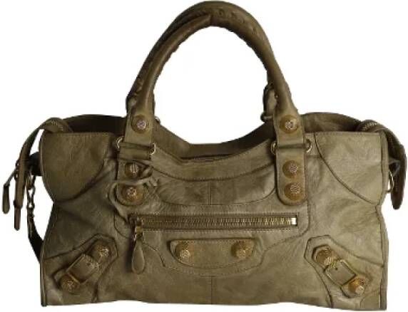 Balenciaga Vintage Pre-owned Leather handbags Beige Dames