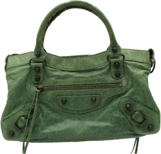 Balenciaga Vintage Pre-owned Leather handbags Groen Dames