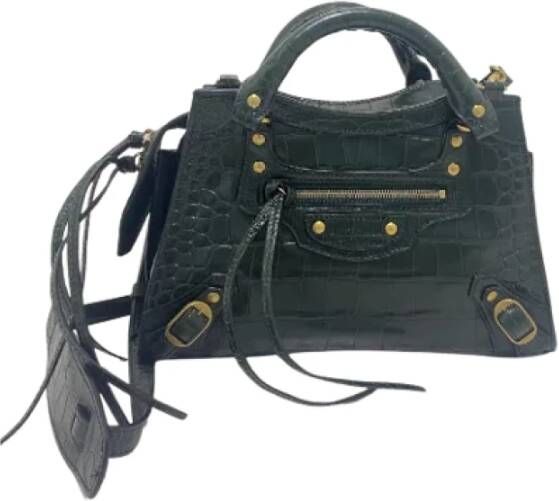 Balenciaga Vintage Pre-owned Leather handbags Groen Dames