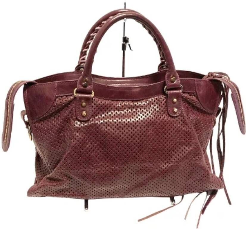 Balenciaga Vintage Pre-owned Leather handbags Paars Dames
