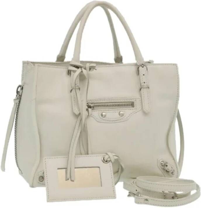 Balenciaga Vintage Pre-owned Leather handbags White Dames