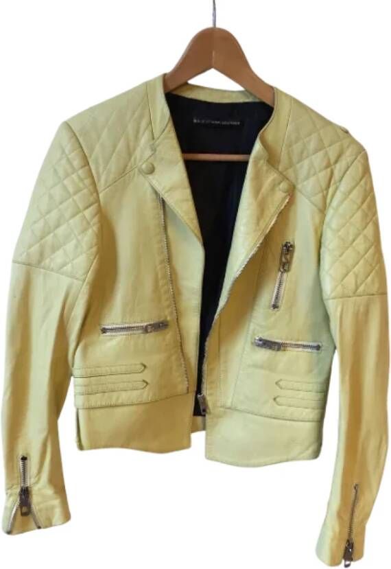 Balenciaga Vintage Pre-owned Leather outerwear Yellow Dames