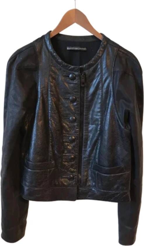 Balenciaga Vintage Pre-owned Leather outerwear Grijs Dames