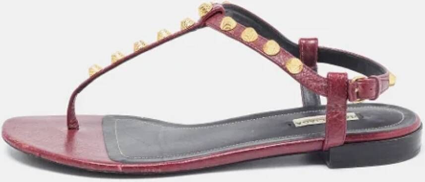 Balenciaga Vintage Pre-owned Leather sandals Rood Dames