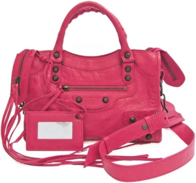 Balenciaga Vintage Pre-owned Leather shoppers Roze Dames