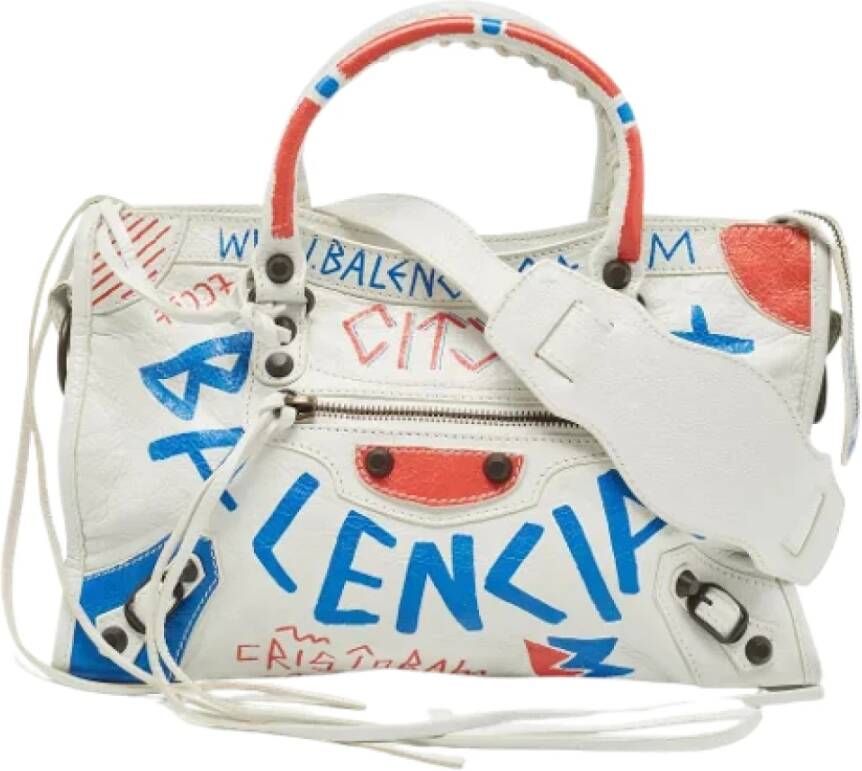 Balenciaga Vintage Pre-owned Leather totes Wit Dames