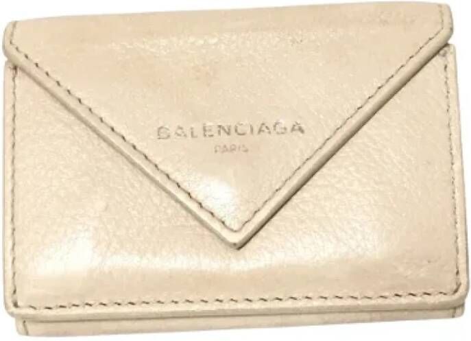 Balenciaga Vintage Pre-owned Leather wallets Beige Heren
