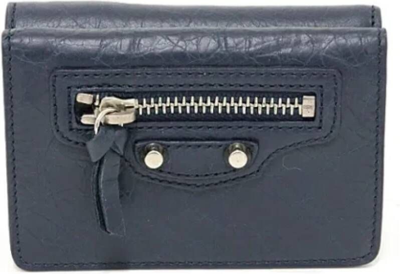 Balenciaga Vintage Pre-owned Leather wallets Blauw Dames