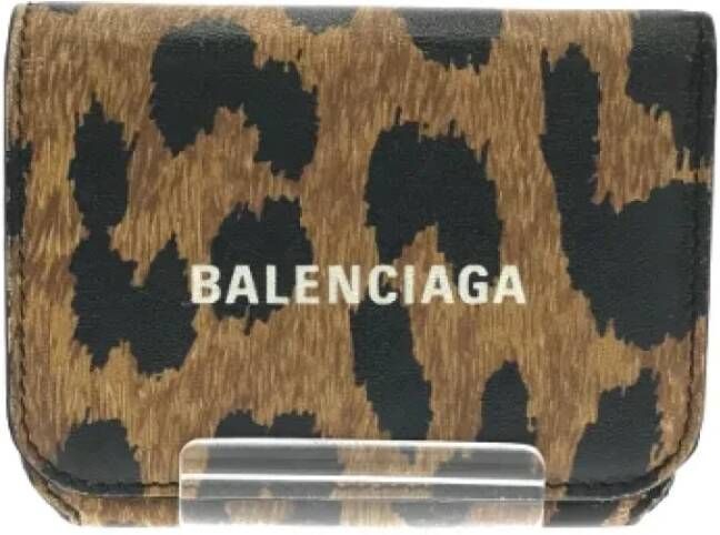 Balenciaga Vintage Pre-owned Leather wallets Bruin Dames