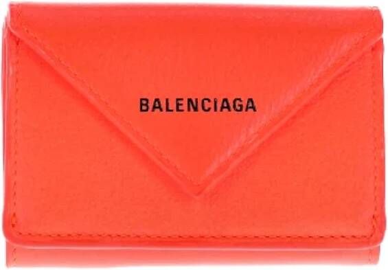 Balenciaga Vintage Pre-owned Leather wallets Oranje Dames
