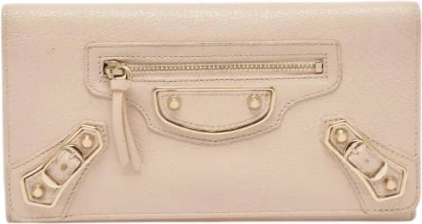 Balenciaga Vintage Pre-owned Leather wallets Roze Dames