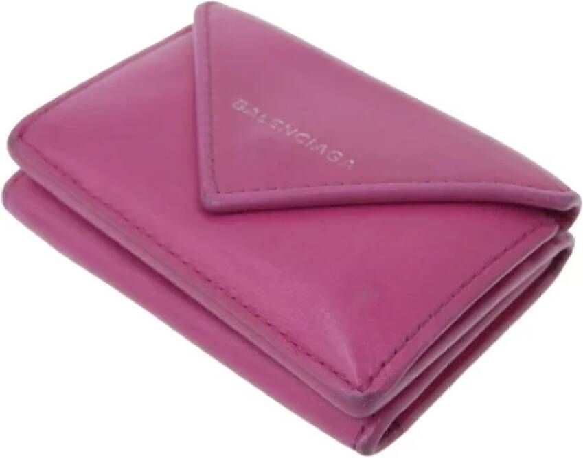 Balenciaga Vintage Pre-owned Leather wallets Roze Dames