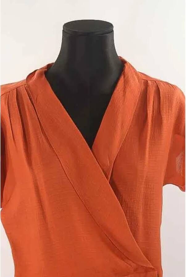 Balenciaga Vintage Pre-owned Silk dresses Oranje Dames