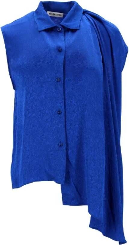 Balenciaga Vintage Pre-owned Silk tops Blauw Dames