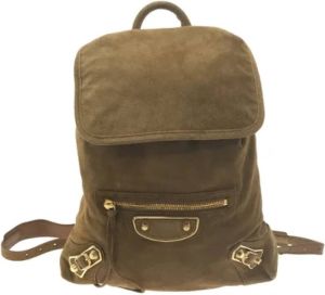 Balenciaga Vintage Pre-owned Suede backpacks Bruin Dames