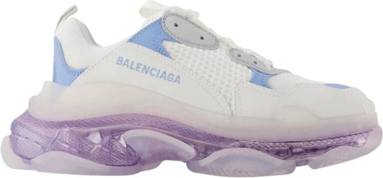 Balenciaga Vintage Pre-owned Triple S Sneakers With Clear Sole In Tricolor Blue Grey Lilac Wit Dames
