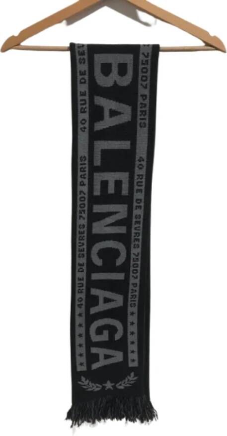 Balenciaga Vintage Pre-owned Wool scarves Zwart Unisex