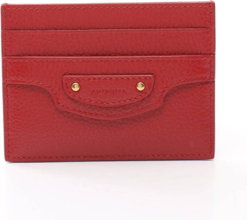Balenciaga Vintage Smalle kaarthouder met Bal-028372 Rood Dames