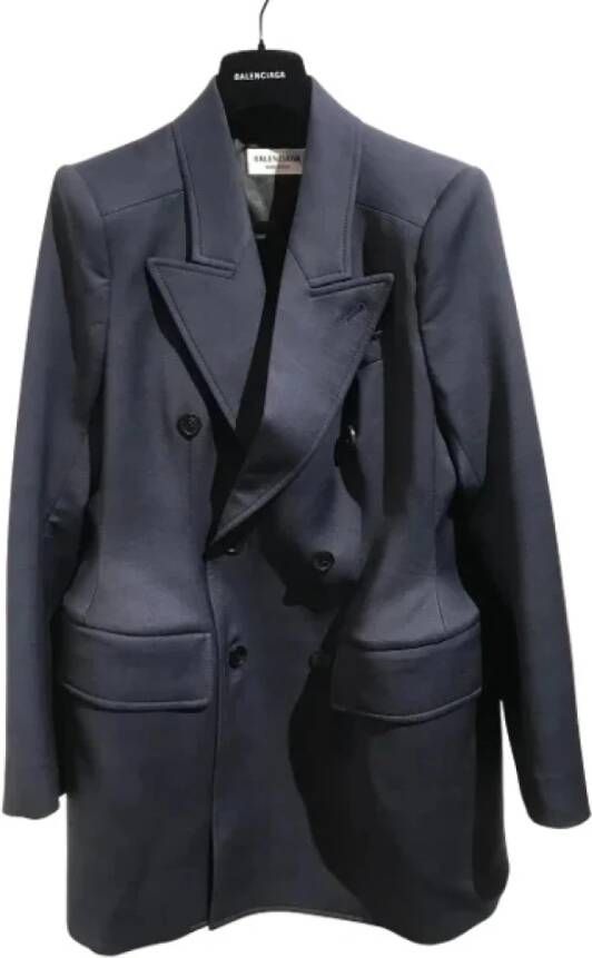 Balenciaga Vintage Tweedehands jas Blauw Dames