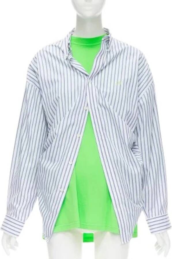 Balenciaga Vintage Tweedehands overhemd en blouse Groen Dames