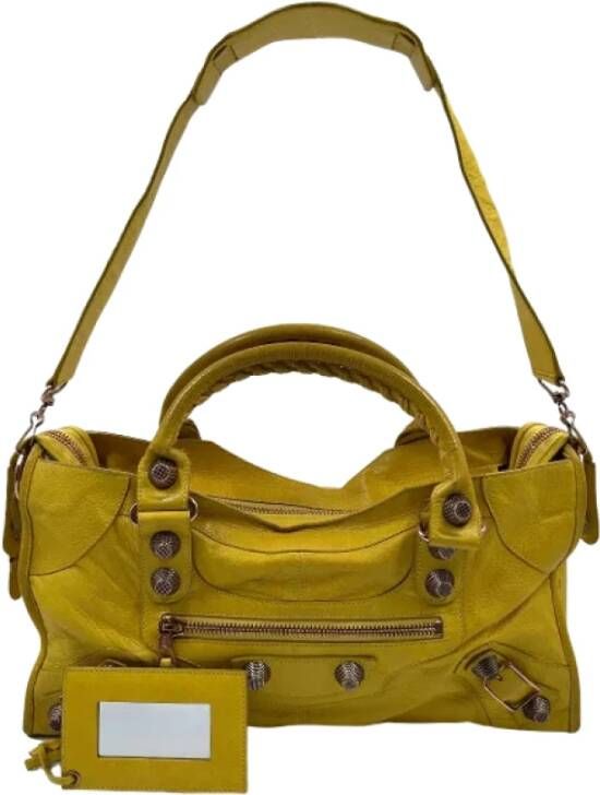 Balenciaga Vintage Tweedehands schoudertas Geel Dames