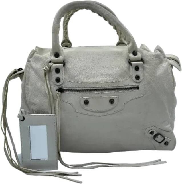 Balenciaga Vintage Tweedehands schoudertas Wit Dames