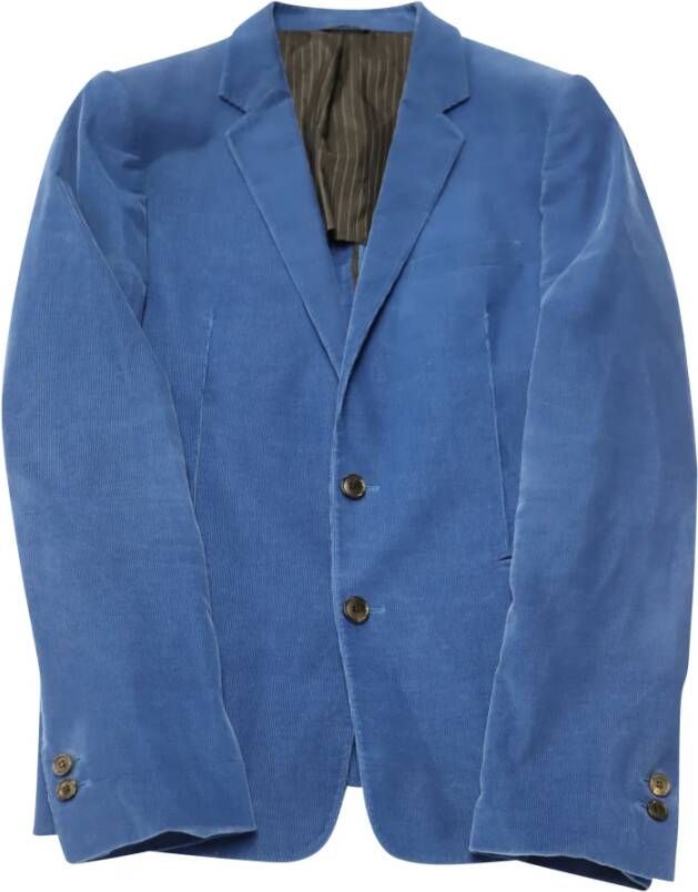 Balenciaga Vintage Voldoende corduroy blazer in katoen Blauw Heren