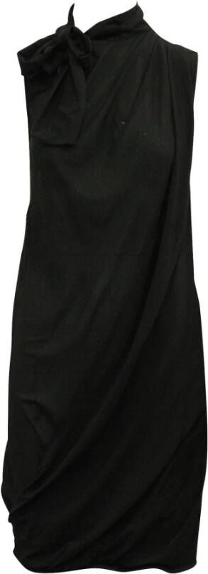 Balenciaga Vintage Voldoende zijden jurk met banden Zwart Dames