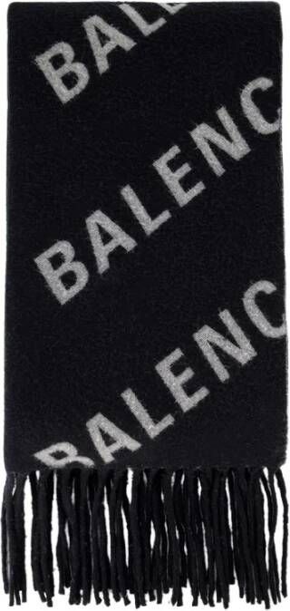 Balenciaga Vintage Wol Sjaal voor Heren Zwart Heren