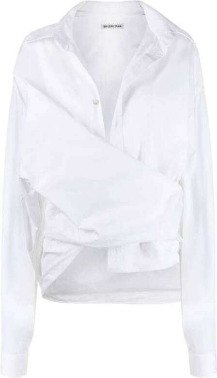 Balenciaga Wrap Overhemd Wit Dames