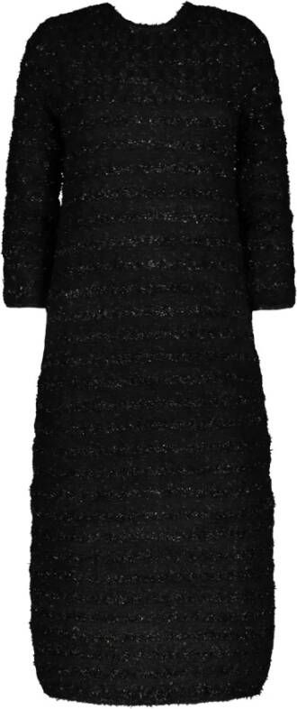 Balenciaga Zwart Wol Tweed Jurk Zwart Dames