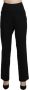 Bencivenga Elegante Hoge Taille Zwarte Rechte Broek Black Dames - Thumbnail 1