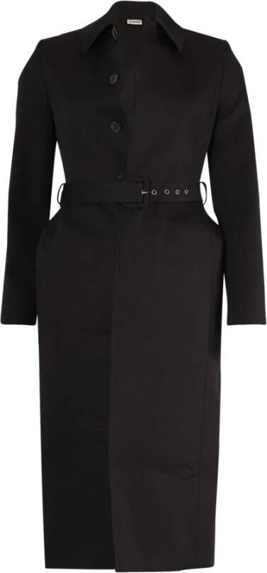 Balenciaga Hourglass Coat in Black Cotton Black Dames