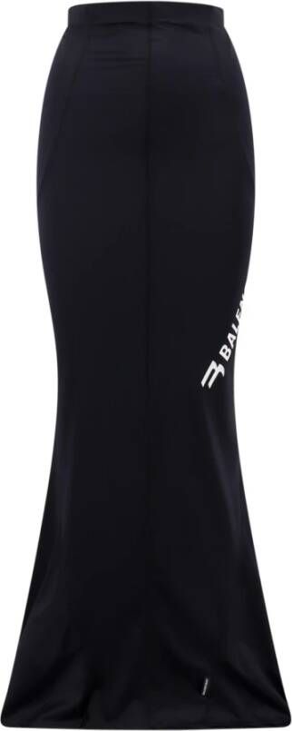 Balenciaga Zwarte Maxi Rok met Elastische Tailleband Zwart Dames