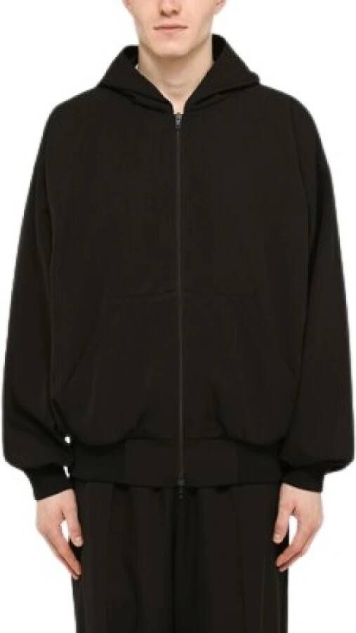 Balenciaga Zwarte zip-up hoodie voor casual gelegenheden Zwart Heren