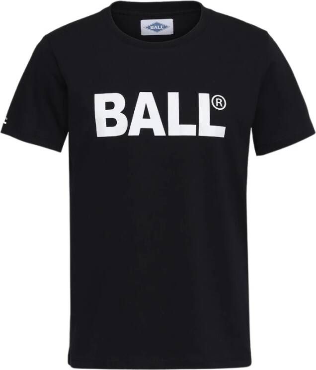 Ball Zwarte Heren T-shirt met Logo Black Dames