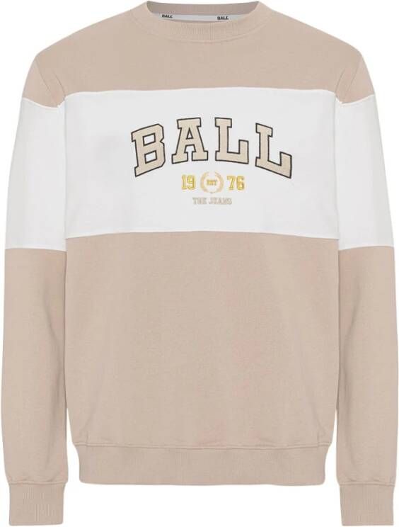 Ball Comfortabele Sweatshirt met Geborduurd Logo Beige Dames