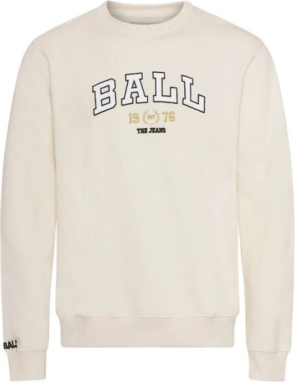 Ball Offwhite Sweatshirt met Geborduurd Logo Beige