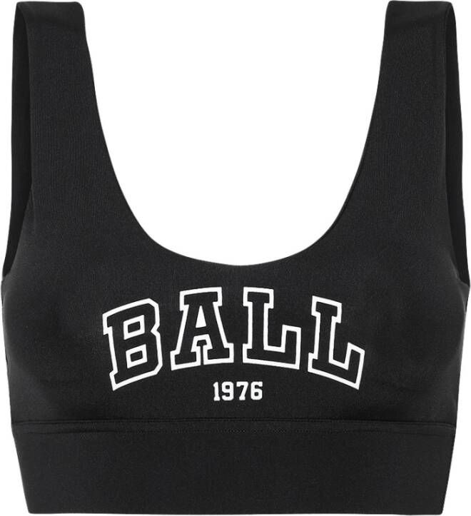 Ball Sport Top met Logo Zwart Black Dames