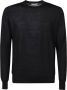 Ballantyne Basolan Plain Roundeck Sweater W2P000 16W02 Zwart Heren - Thumbnail 1