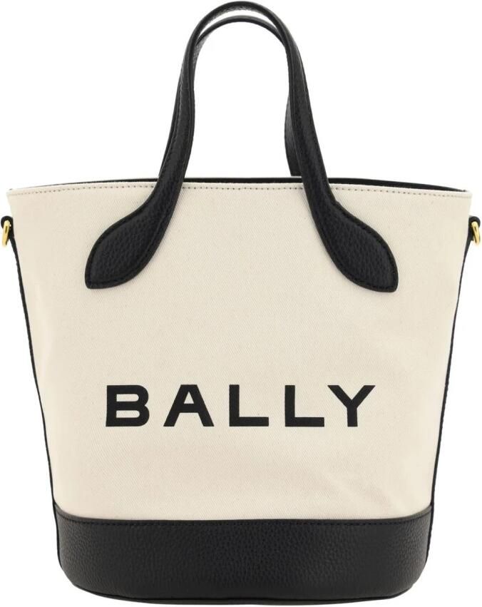Bally Leren Bucket Tas in Wit en Zwart Black Heren - Foto 5