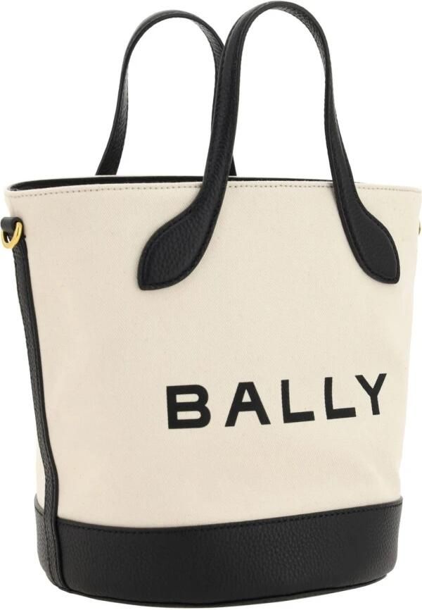 Bally Leren Bucket Tas in Wit en Zwart Black Heren - Foto 6