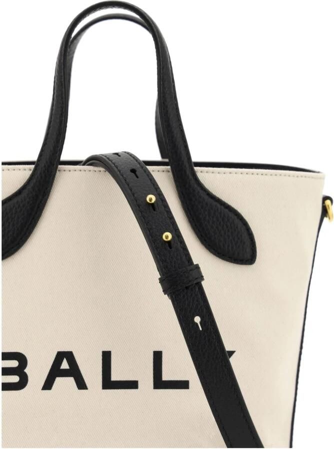 Bally Leren Bucket Tas in Wit en Zwart Black Heren - Foto 4