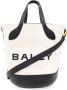 Bally Leren Bucket Tas in Wit en Zwart Black Heren - Thumbnail 1