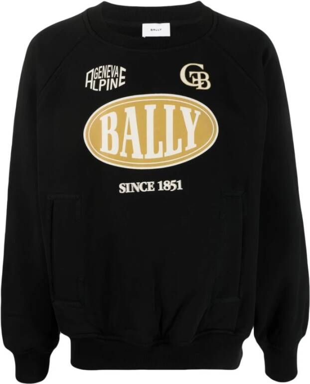 Bally Logo-Print Katoenen Sweatshirt voor Heren Zwart Heren