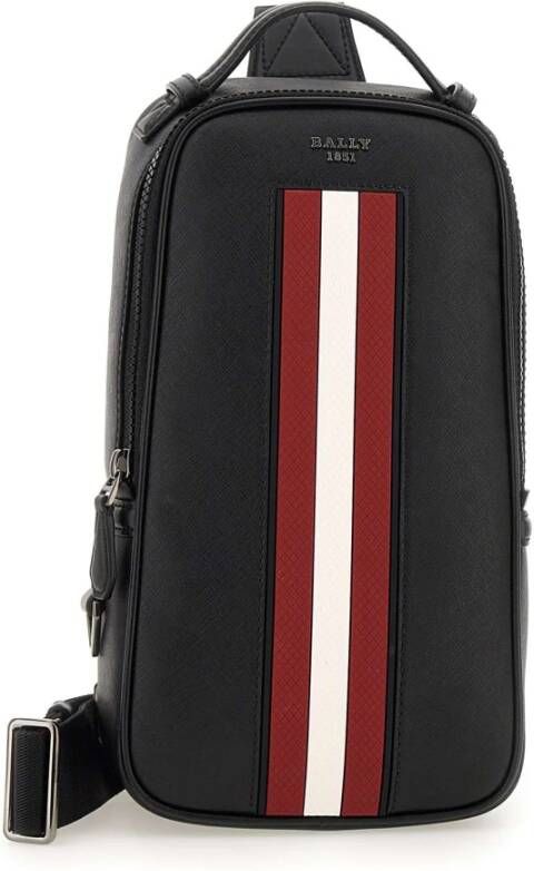 Bally Stijlvolle Zwarte Leren Rugzak Black Heren