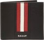 Bally Zwarte leren portemonnee met hamerslagtextuur Black Heren - Thumbnail 1